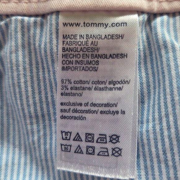 Tommy Hilfiger 5" Inch Classic Stretch Short Size 4 Pink Crest Graphic Spell Out - Picture 7 of 7